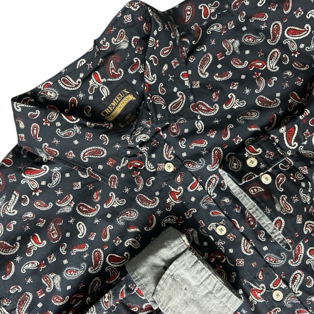 NWT Cremieux Premium Denim Paisley Men's 3XT 3XLT Denim Flip Cuff
